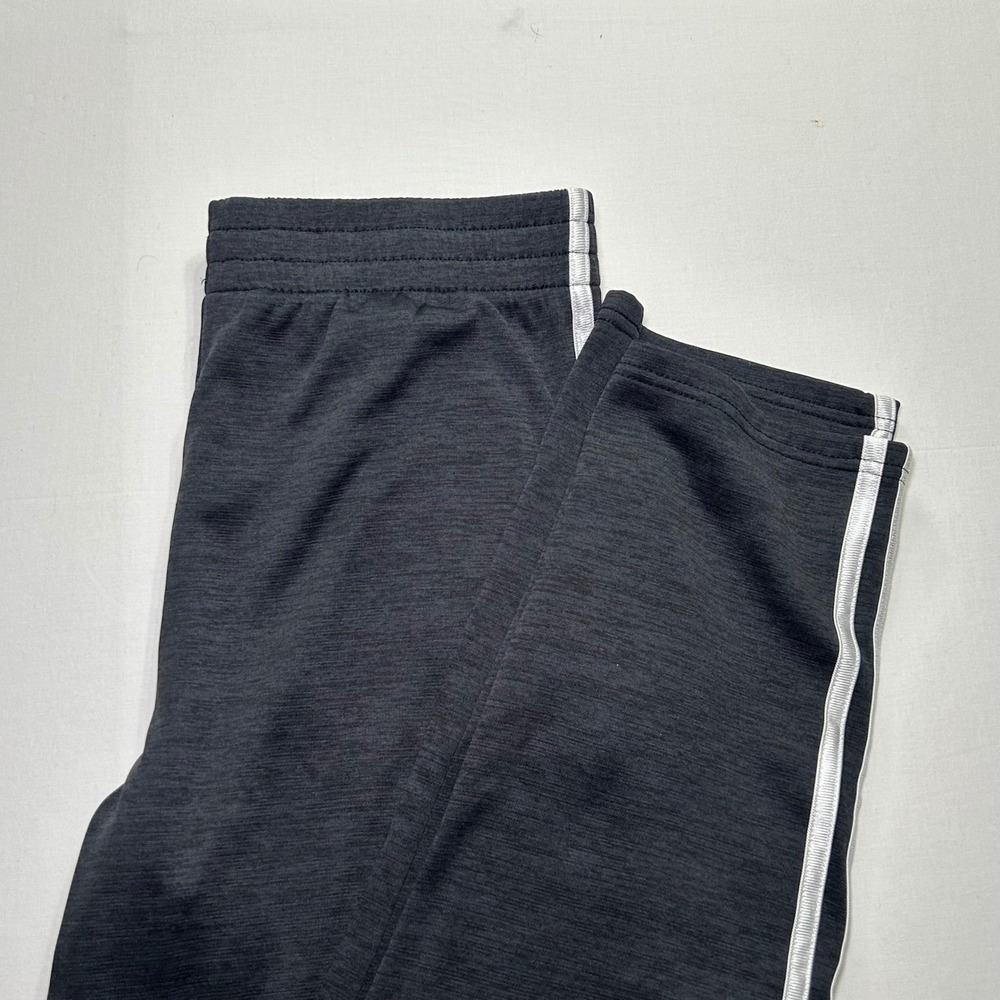 Adidas Mens Gray Heathered 3-Stripe Fleece Lined Athletic Sweatpants Sz L 14/16 - Picture 5 of 8